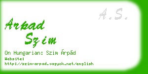 arpad szim business card