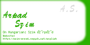 arpad szim business card